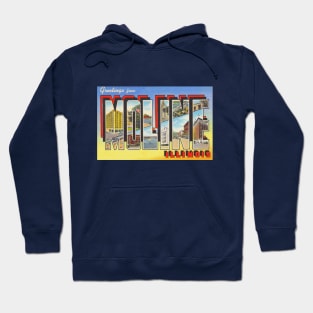 Greetings from Moline, Illinois - Vintage Large Letter Postcard Hoodie